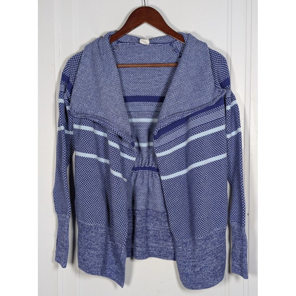 Ivivva Lululemon Girls Feeling Toasty Wrap Cardigan Sweater Size 14 Blue White
